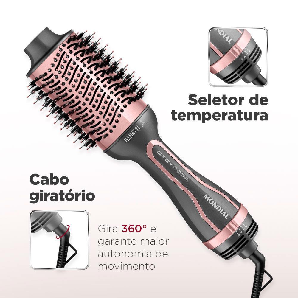 Escova Secadora Mondial Keratin ES-11 1200W Grey Rose - Bivolt - 6