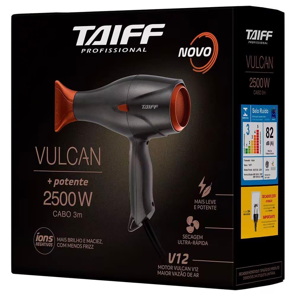 Secador de Cabelos Taiff Vulcan Diamante Íon Cerâmica Motor AC Profissional 2500W - Grafite - 6