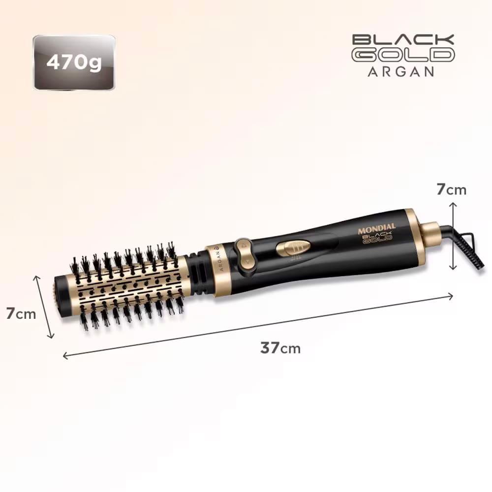 Escova Rotativa Mondial Argan ER-11 1000W Black Gold - 5