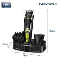 Aparador de Pelos Mondial Super Groom 6 em 1 BG-04 Sem Fio Preto/Verde - Bivolt - 6