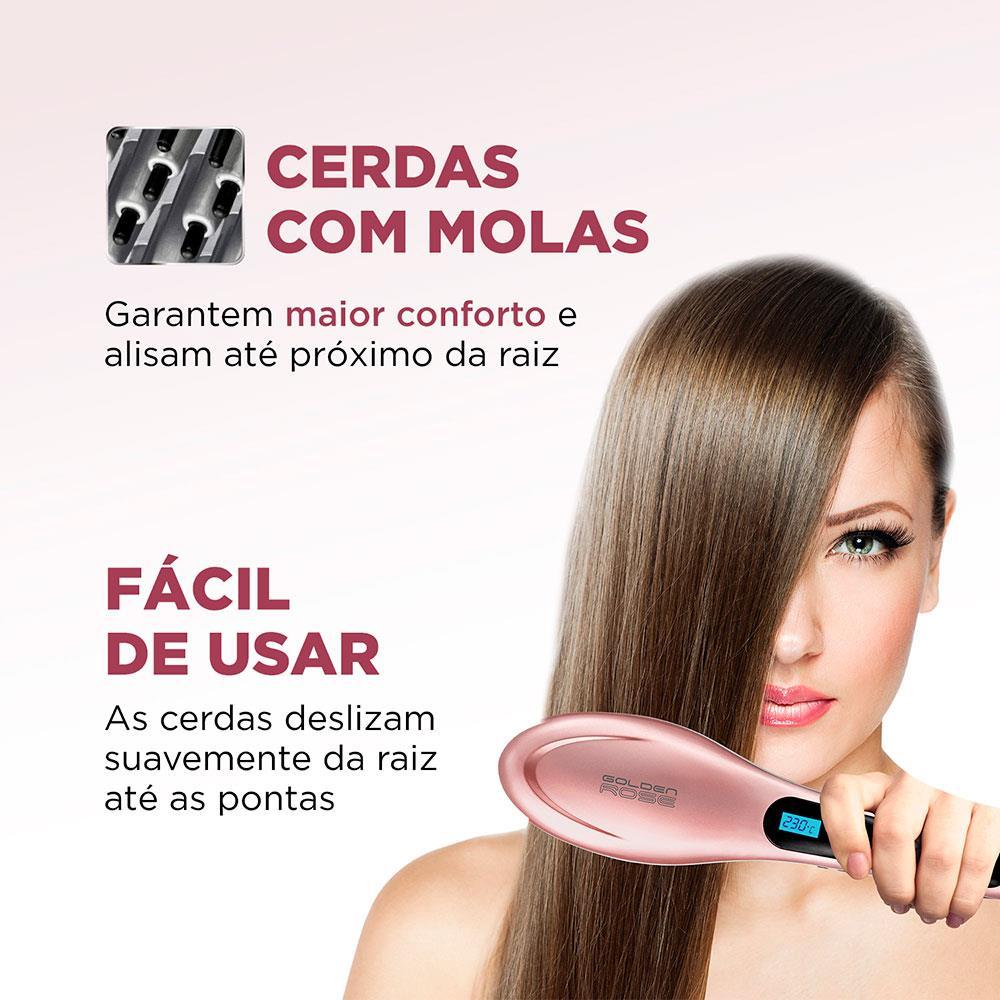 Escova Alisadora Mondial EA02 Golden Rose com Emissão de Íons e Cabo Giratório 230°C - Bivolt - 5