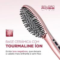 Escova Alisadora Mondial EA02 Golden Rose com Emissão de Íons e Cabo Giratório 230°C - Bivolt