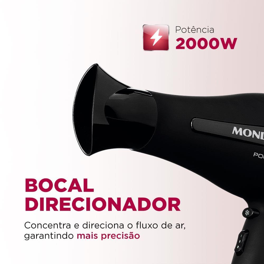 Secador de Cabelos Mondial Power Shine Black SC-13 2000W - Preto - 3