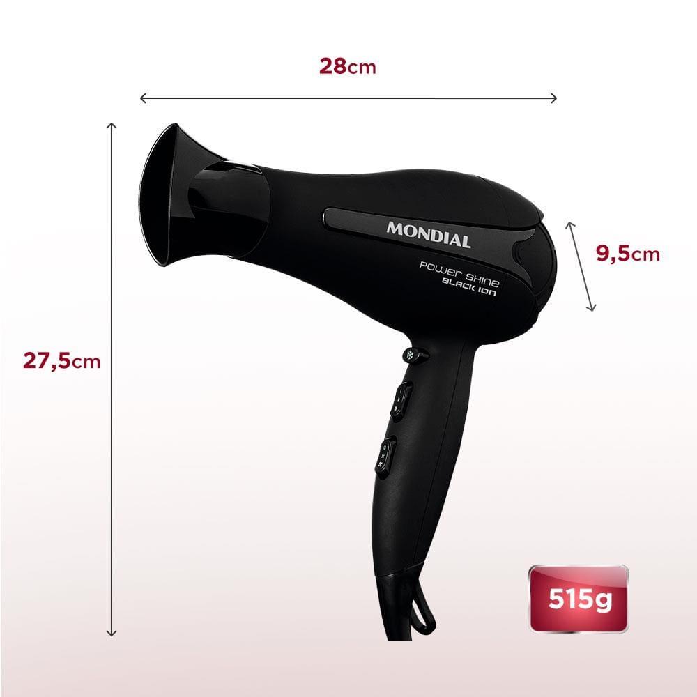 Secador de Cabelos Mondial Power Shine Black SC-13 2000W - Preto - 6