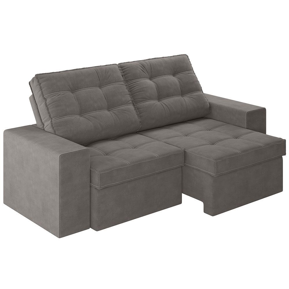 Sofá 3 Lugares Luizzi Monet com Assento Retrátil e Reclinável, Revestido em Veludo - 191cm de Largura - 3