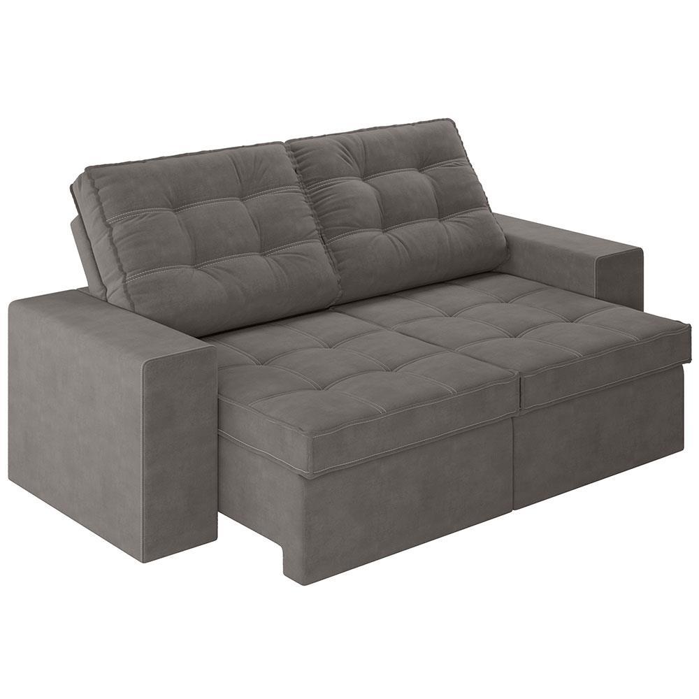 Sofá 3 Lugares Luizzi Monet com Assento Retrátil e Reclinável, Revestido em Veludo - 191cm de Largura - 4