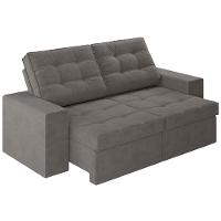 Sofá 3 Lugares Luizzi Monet com Assento Retrátil e Reclinável, Revestido em Veludo - 191cm de Largura