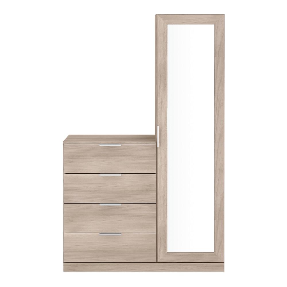 Cômoda Sapateira Bartira Versatti com 4 Gavetas, 1 Porta e Espelho - 1