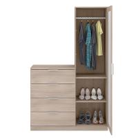 Cômoda Sapateira Bartira Versatti com 4 Gavetas, 1 Porta e Espelho - 2