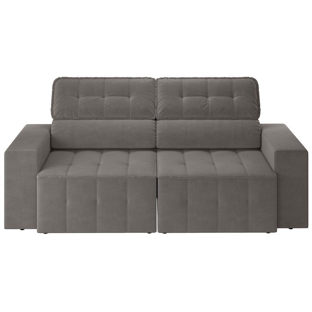 Sofá 4 Lugares Luizzi Falconi com 219 cm de Largura, Retrátil e Reclinável, Revestido em Veludo Plush - 2