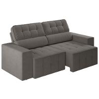 Sofá 4 Lugares Luizzi Falconi com 219 cm de Largura, Retrátil e Reclinável, Revestido em Veludo Plush - 3