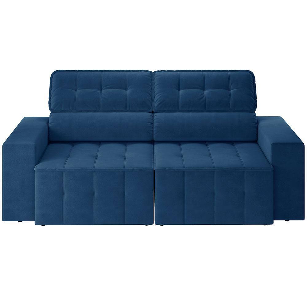 Sofá 4 Lugares Luizzi Falconi com 219 cm de Largura, Retrátil e Reclinável, Revestido em Veludo Plush - 2