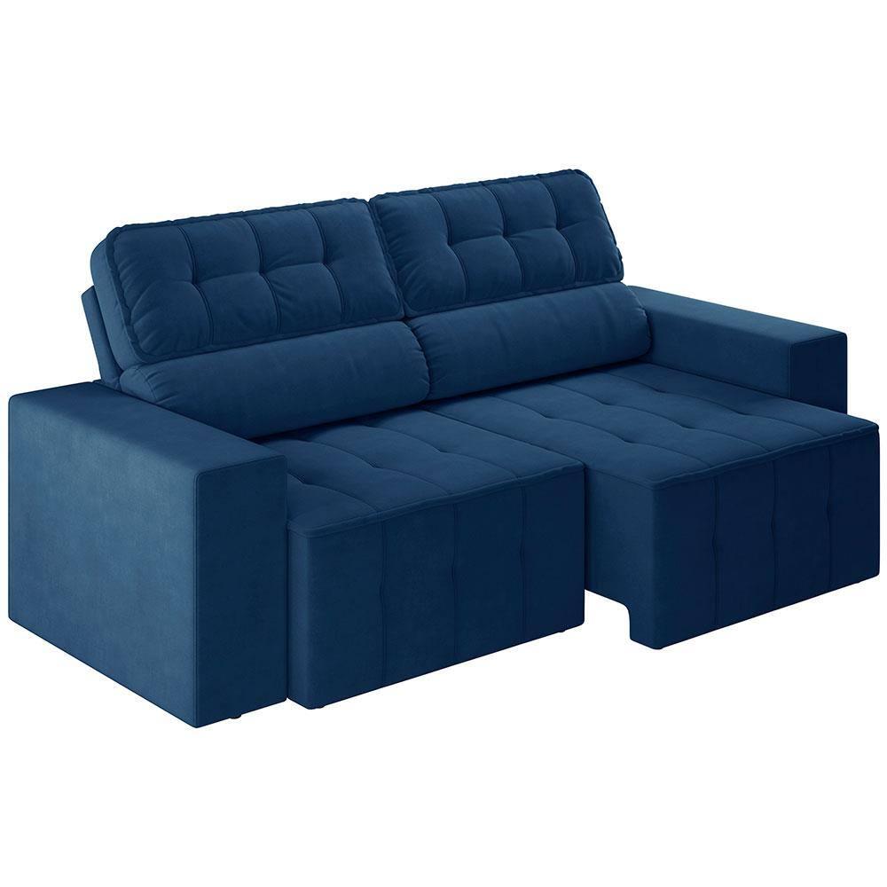 Sofá 4 Lugares Luizzi Falconi com 219 cm de Largura, Retrátil e Reclinável, Revestido em Veludo Plush - 4