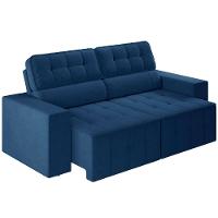 Sofá 4 Lugares Luizzi Falconi com 219 cm de Largura, Retrátil e Reclinável, Revestido em Veludo Plush - 3