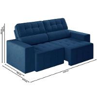 Sofá 4 Lugares Luizzi Falconi com 219 cm de Largura, Retrátil e Reclinável, Revestido em Veludo Plush - 5