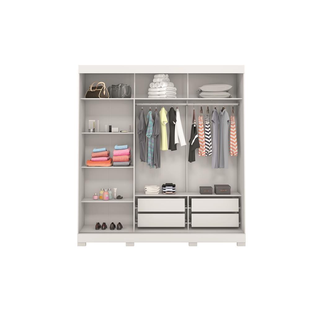 Guarda-Roupa Bartira Ventura com Espelho, 3 Portas de Correr e 4 Gavetas - 205,5cm de largura - 3