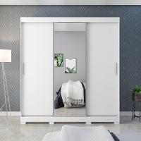 Guarda-Roupa Bartira Ventura com Espelho, 3 Portas de Correr e 4 Gavetas - 205,5cm de largura - 2