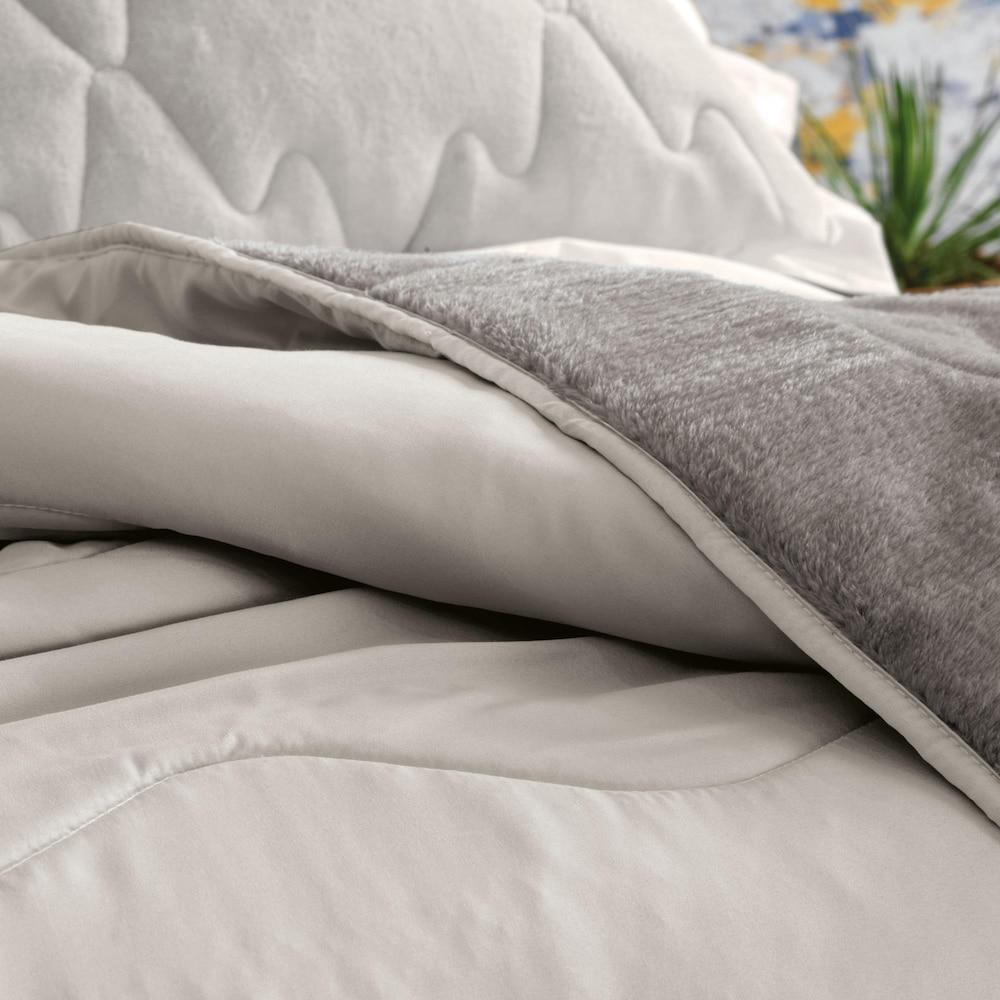 Edredom Dupla Face Solteiro Altenburg Blend Comfort Sherpa em Microfibra 150 x 220 cm – Bege - 3