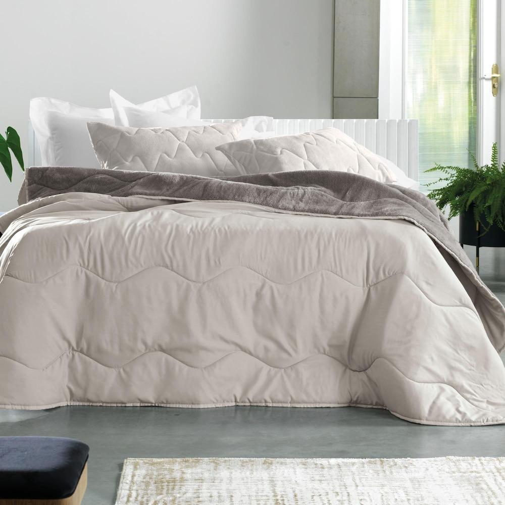 Edredom Dupla Face Solteiro Altenburg Blend Comfort Sherpa em Microfibra 150 x 220 cm – Bege - 1