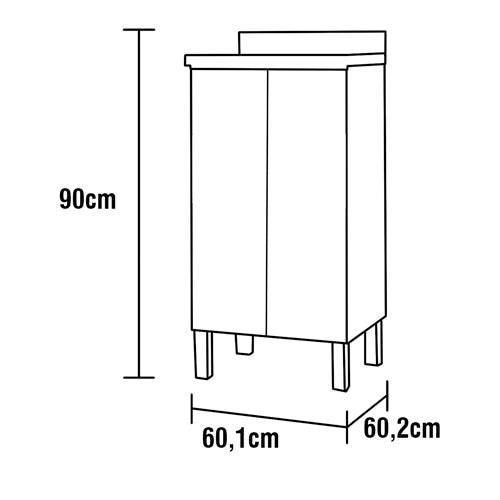 Balcão Bartira Línea com 1 Porta e 1 Prateleira - 60cm de largura - 4