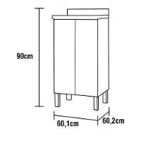 Balcão Bartira Línea com 1 Porta e 1 Prateleira - 60cm de largura - 4