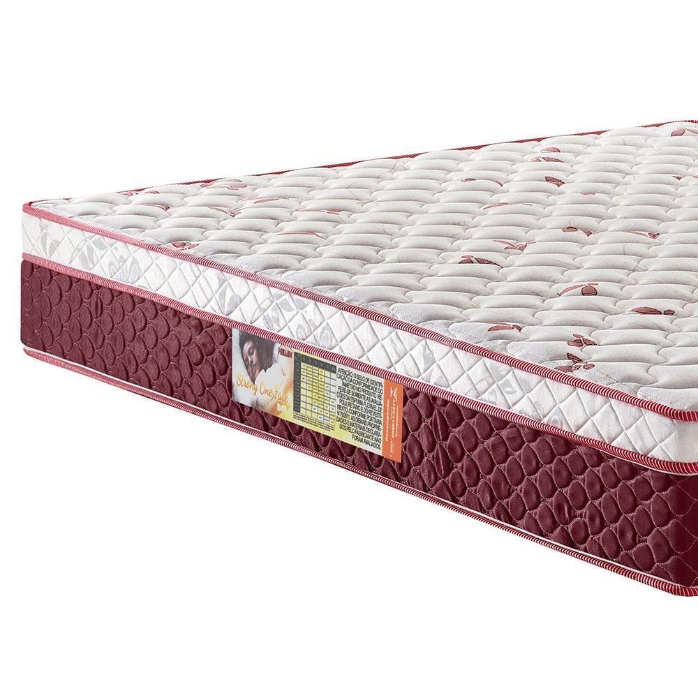 Colchão de Casal Hellen Strong One Face Espuma D45 24x138x188 cm - Vermelho e Branco - 4