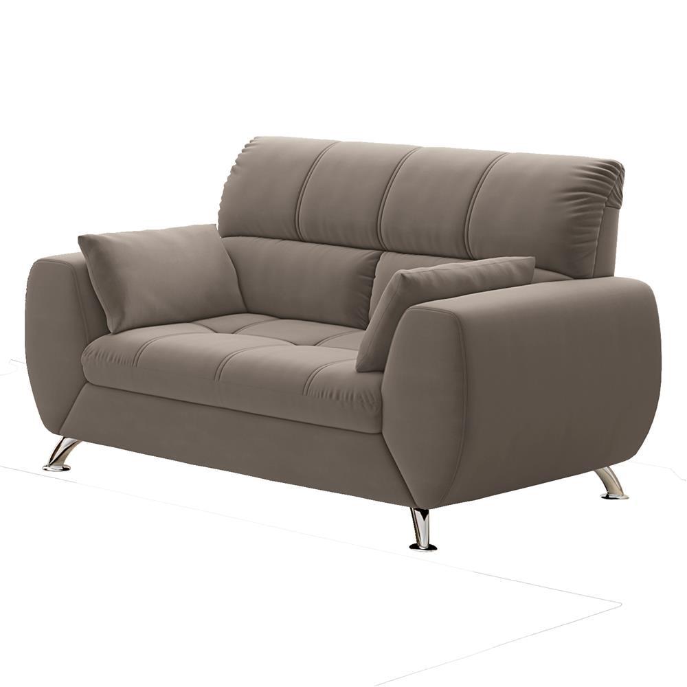 Sofá de 2 Lugares Linoforte Bélgica com 154 cm de Largura e Revestido em Tecido Suede - 1