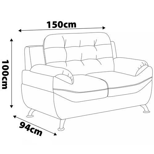 Sofá 2 Lugares Linoforte Mercury Revestido em Tecido Suede - 150cm de largura - 4