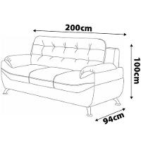 Sofá 3 Lugares Linoforte Mercury Revestido em Tecido Suede - 200cm de largura - 4