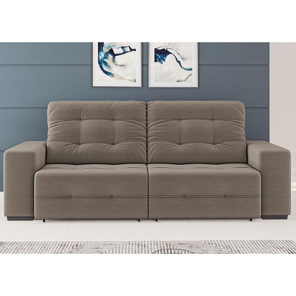 Sofá 4 Lugares Linoforte Bonno Retrátil e Reclinável Revestido em Tecido Suede - 230cm de Largura - 7
