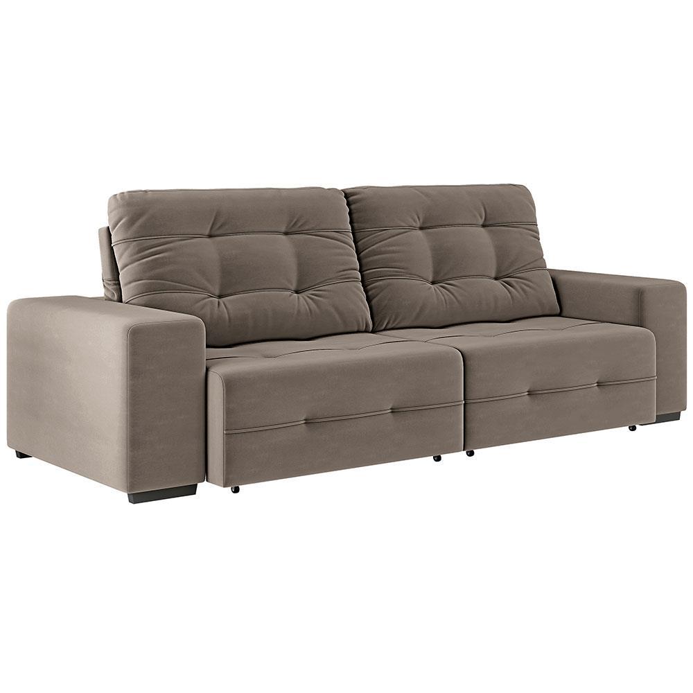 Sofá 4 Lugares Linoforte Bonno Retrátil e Reclinável Revestido em Tecido Suede - 230cm de Largura - 10