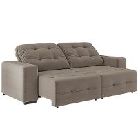 Sofá 4 Lugares Linoforte Bonno Retrátil e Reclinável Revestido em Tecido Suede - 230cm de Largura - 8