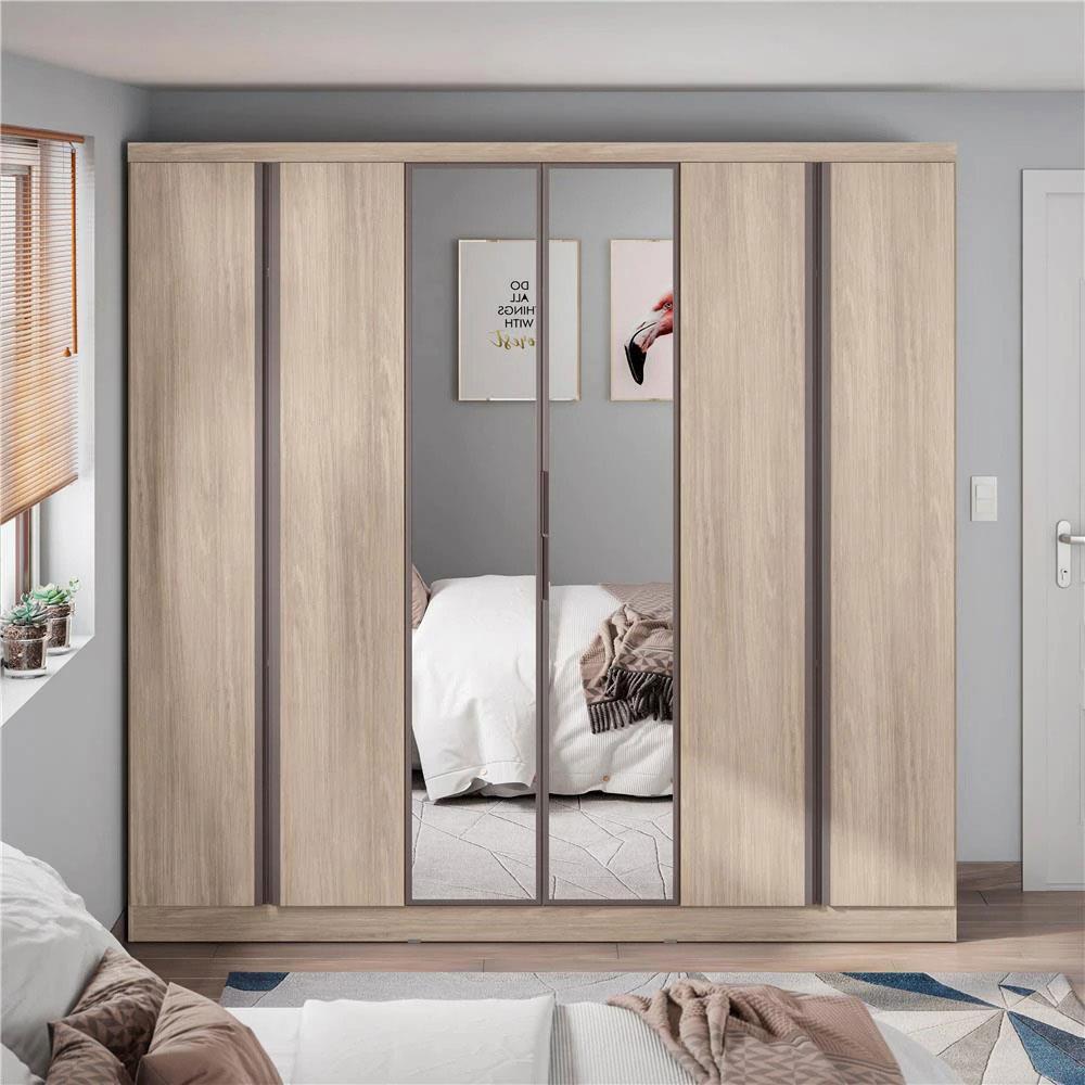 Guarda-Roupa Casal Bartira Monte Rei com Espelho, 6 Portas, 6 Gavetas - 238cm de largura - 1
