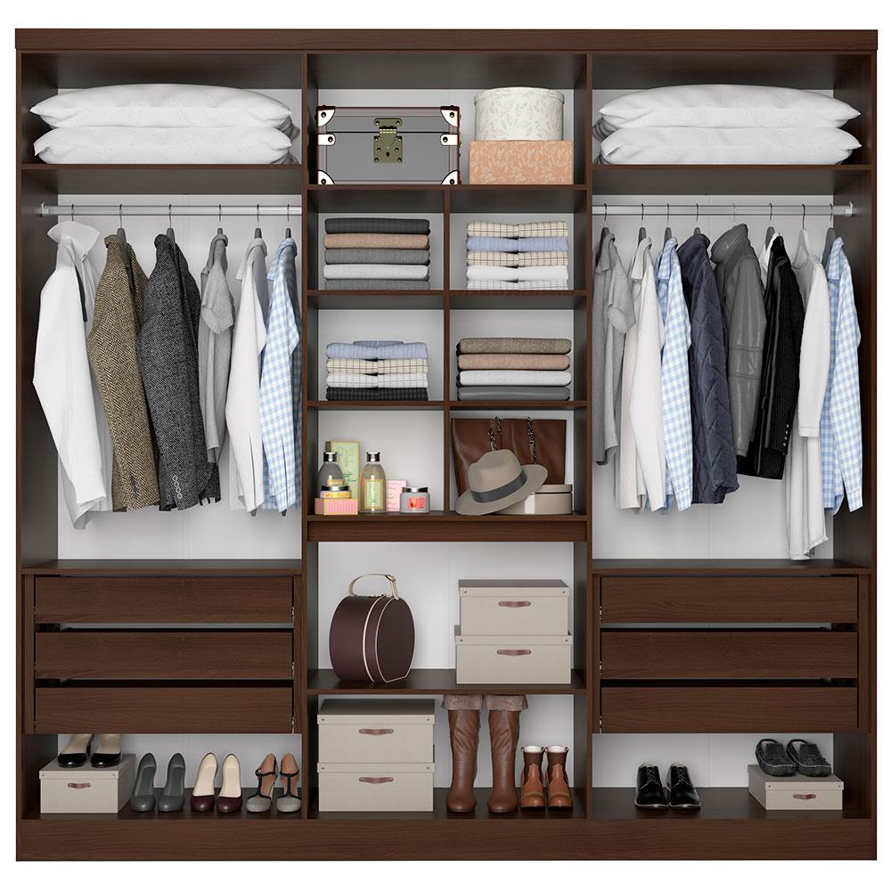 Guarda-Roupa Casal Bartira Monte Rei com Espelho, 6 Portas, 6 Gavetas - 238cm de largura - 3
