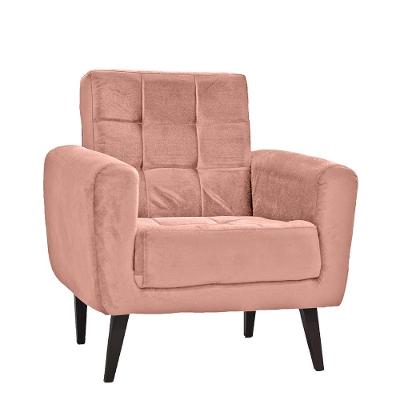 Poltrona Matrix Cora em Veludo Plush e Pés Palito