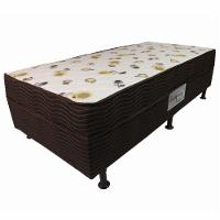 Cama Box Conjugada Solteiro Ortobom Turin Spring com Ortopillow e Molas Nanolastic 43x88x188cm - Marrom/Bege - 1