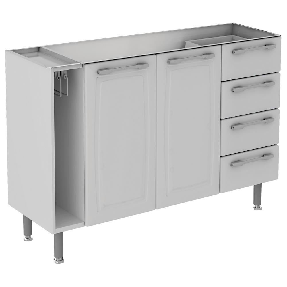 Balcão para Pia Itatiaia Diamante com 2 Portas, 4 Gavetas e 1 Prateleira - 120cm de largura - 1