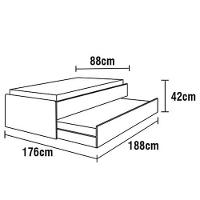 Base Box para Colchão Solteiro Itaflex Lyon com Cama Auxiliar 42x88x188 cm - Bege - 4