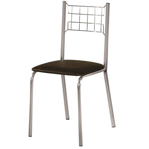 Cadeira de Jantar Aço Nobre Íris com Assento em Corino