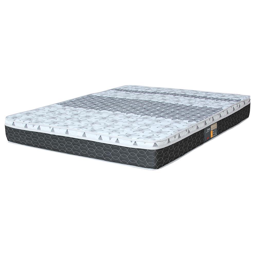 Colchão King Castor Sleep Class com Euro Pillow e Molas Bonnel 25x193x203 cm - Branco/Cinza - 1