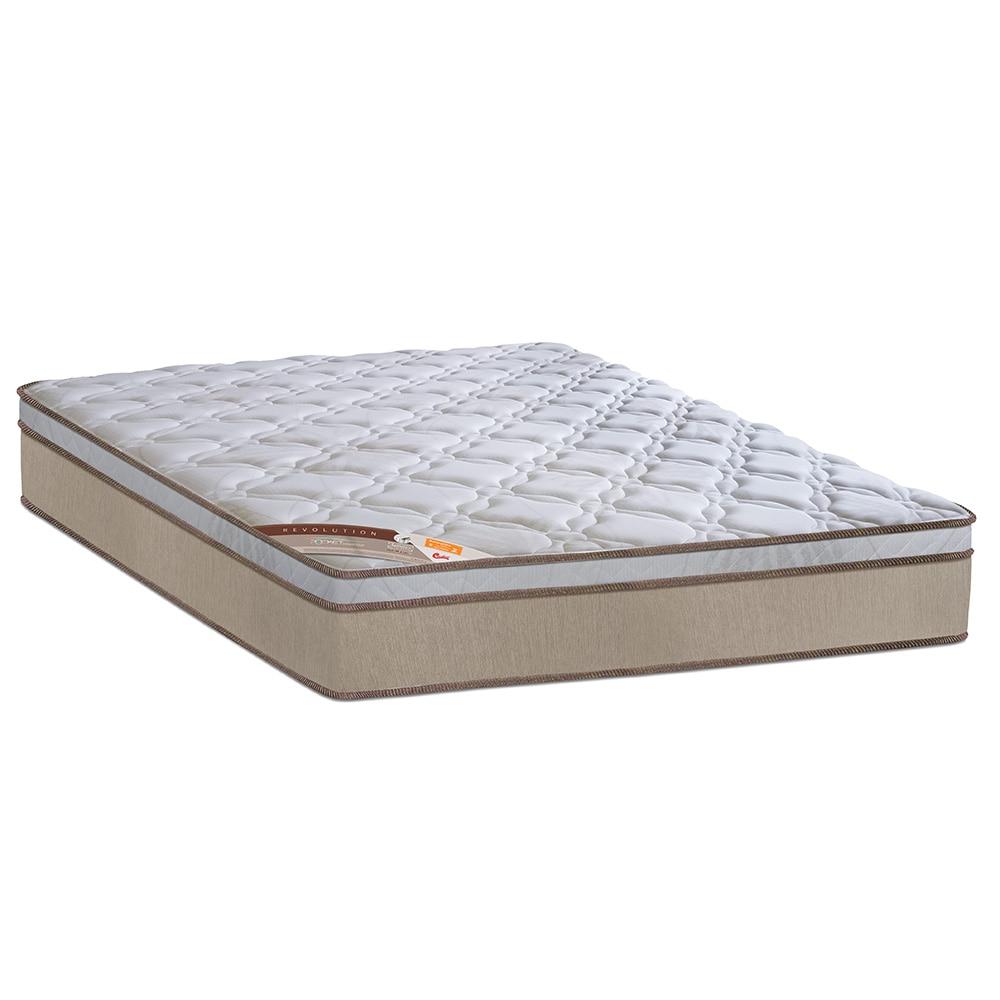 Colchão Queen Castor Sleep Revolution com Molas Ensacadas e Euro Pillow 27x158x198 cm - Branco/Bege - 1