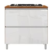 Balcão para Cooktop de 5 Bocas Bartira Amazonita com 1 Porta, 1 Gaveta e 1 Prateleira - 80,1cm de largura - 1