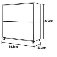 Balcão para Cooktop de 5 Bocas Bartira Amazonita com 1 Porta, 1 Gaveta e 1 Prateleira - 80,1cm de largura - 3