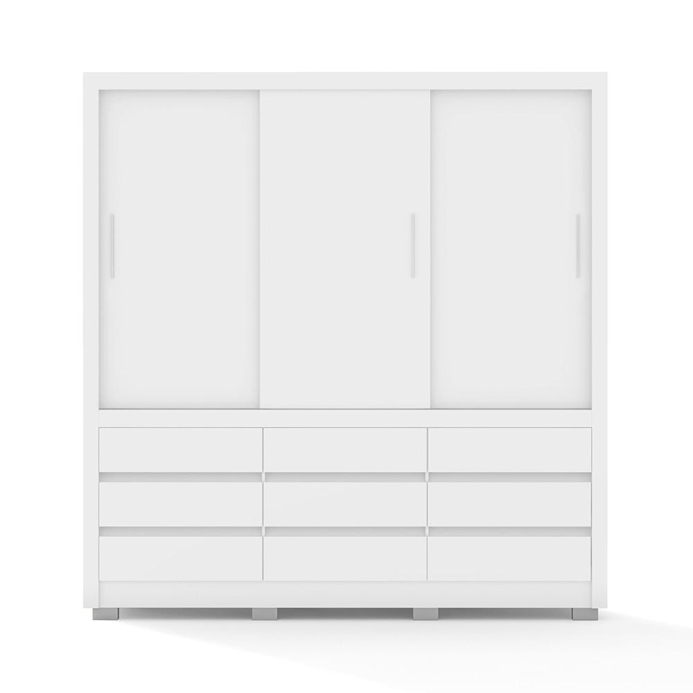 Guarda-Roupa Bartira Arezzo com 3 Portas e 9 Gavetas Externas - 207,4cm de largura - 1