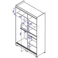 Guarda-Roupa Solteiro Bartira América com Espelho, 2 Portas, 2 Gavetas - 136,2cm de largura