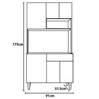 Cozinha Compacta Poliman Móveis Carol com 6 Portas e 1 Gaveta - 91cm de largura - 6