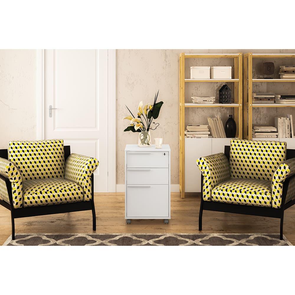 Gaveteiro Politorno Maia com 3 Gavetas e Chave - 3