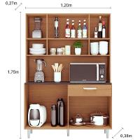 Cozinha Compacta Poliman Móveis Gabi com 8 Portas e 1 Gaveta - 120cm de largura