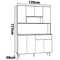 Cozinha Compacta Poliman Móveis Gabi com 8 Portas e 1 Gaveta - 120cm de largura - 5