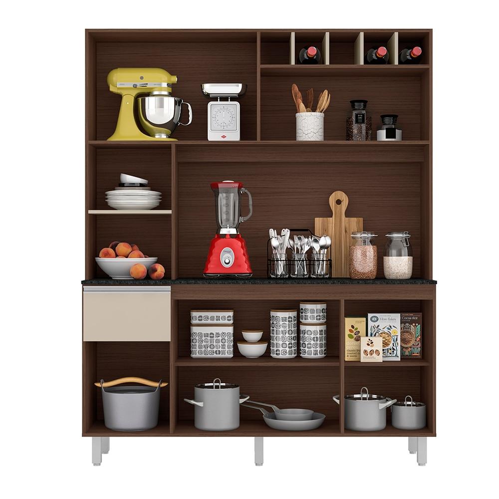Cozinha Compacta Poliman Alice com 6 Portas, 1 Gaveta e 2 Prateleiras - 160cm de largura - 3